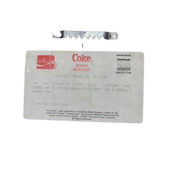 Vintage Limited Edition Extremely Rare Collectors Edition Coca~Cola Mirror - Picture 2 of 2